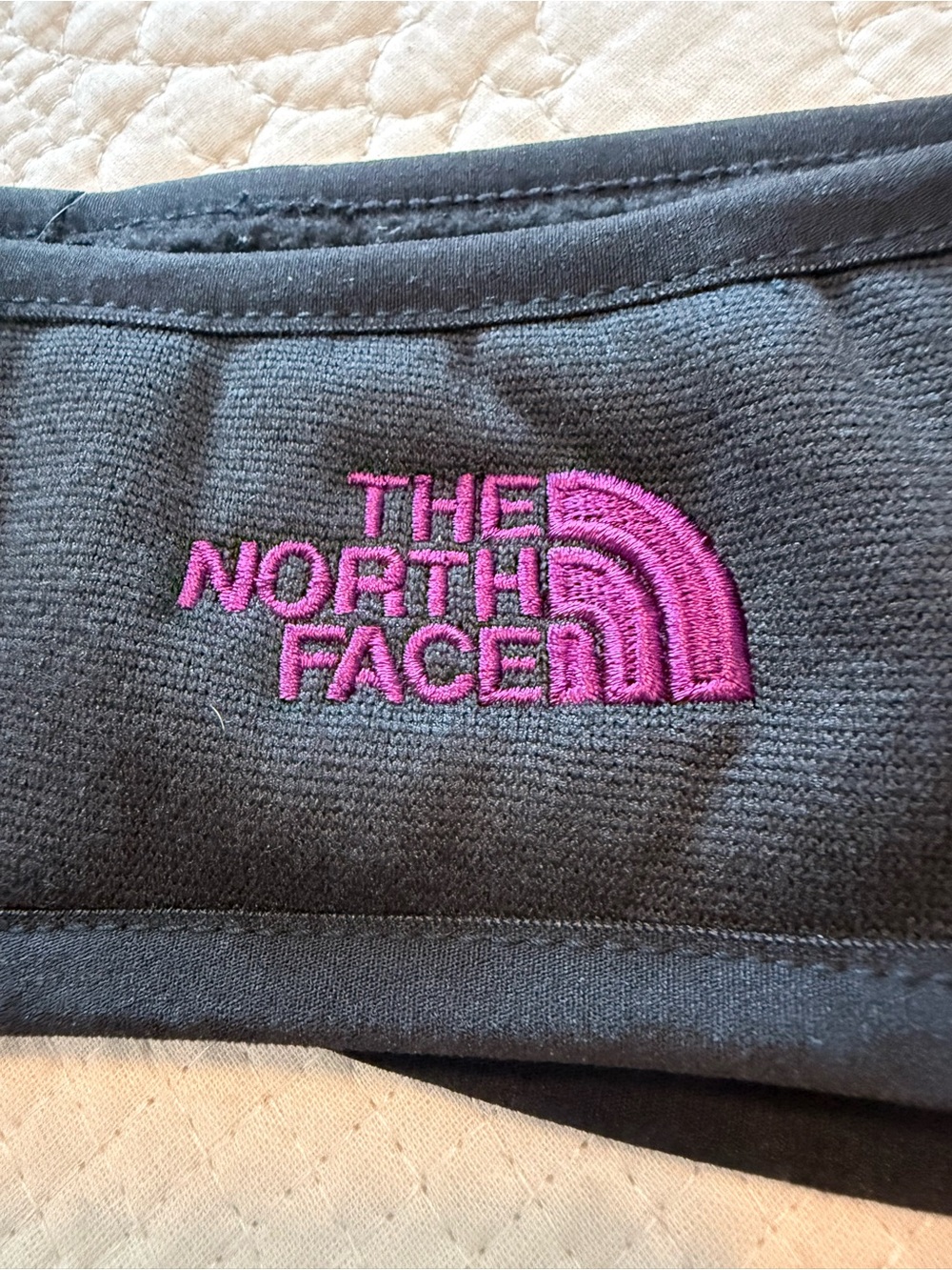 The North Face Ear Gear Headband Black Purple Logo Fleece Ear Warmer Winter